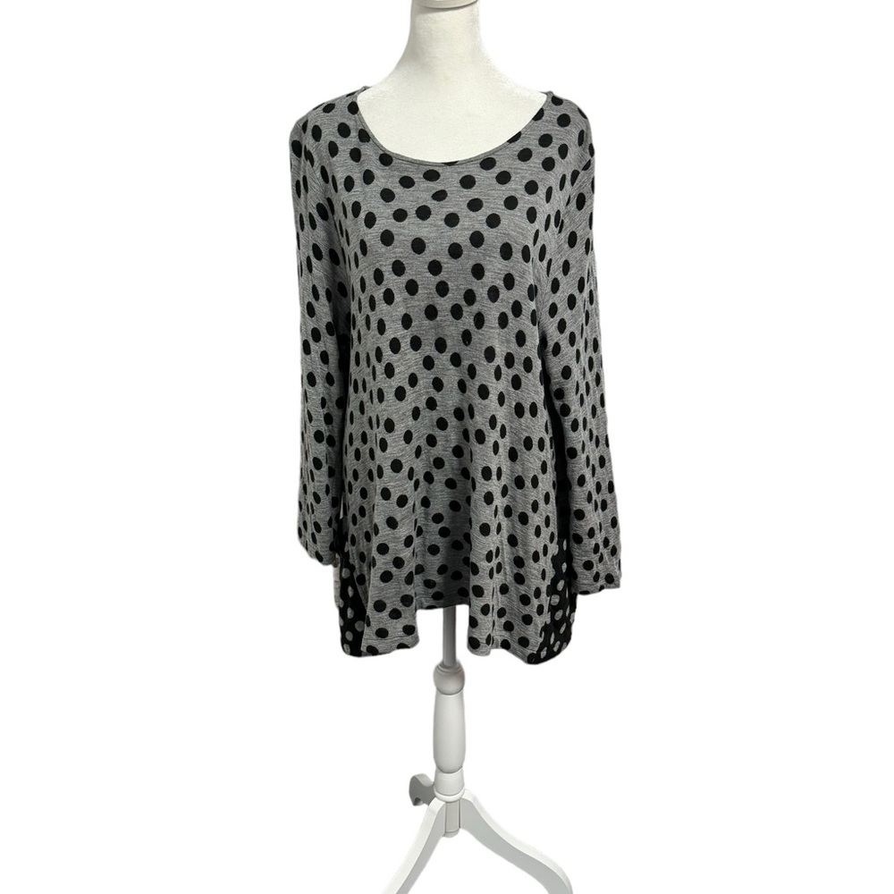 Grey/Black cotton polka dot tunic. Size M. GUC